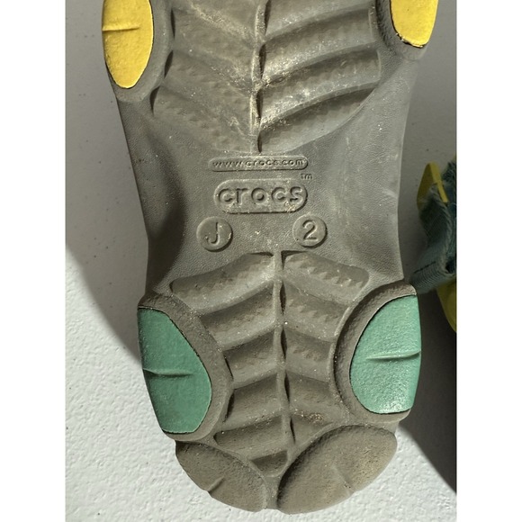 Croc X All Terrain Grey And Yellow Clog Size‎ J2 - Picture 7 of 7